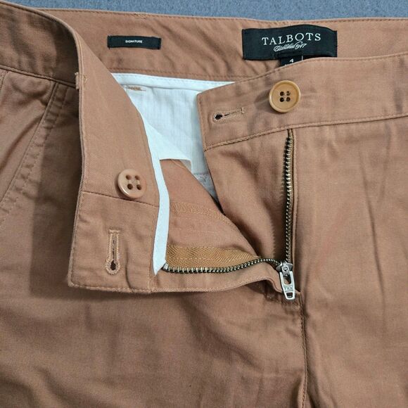 Talbots Women 4 Signature Brown Mid Rise Straight Leg Cropped Pants - Picture 4 of 11